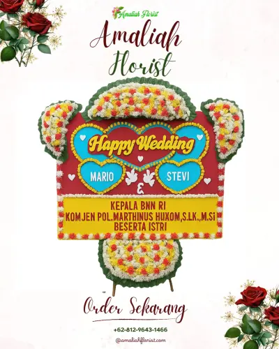 Karangan Papan Bunga Pernikahan di Palihan